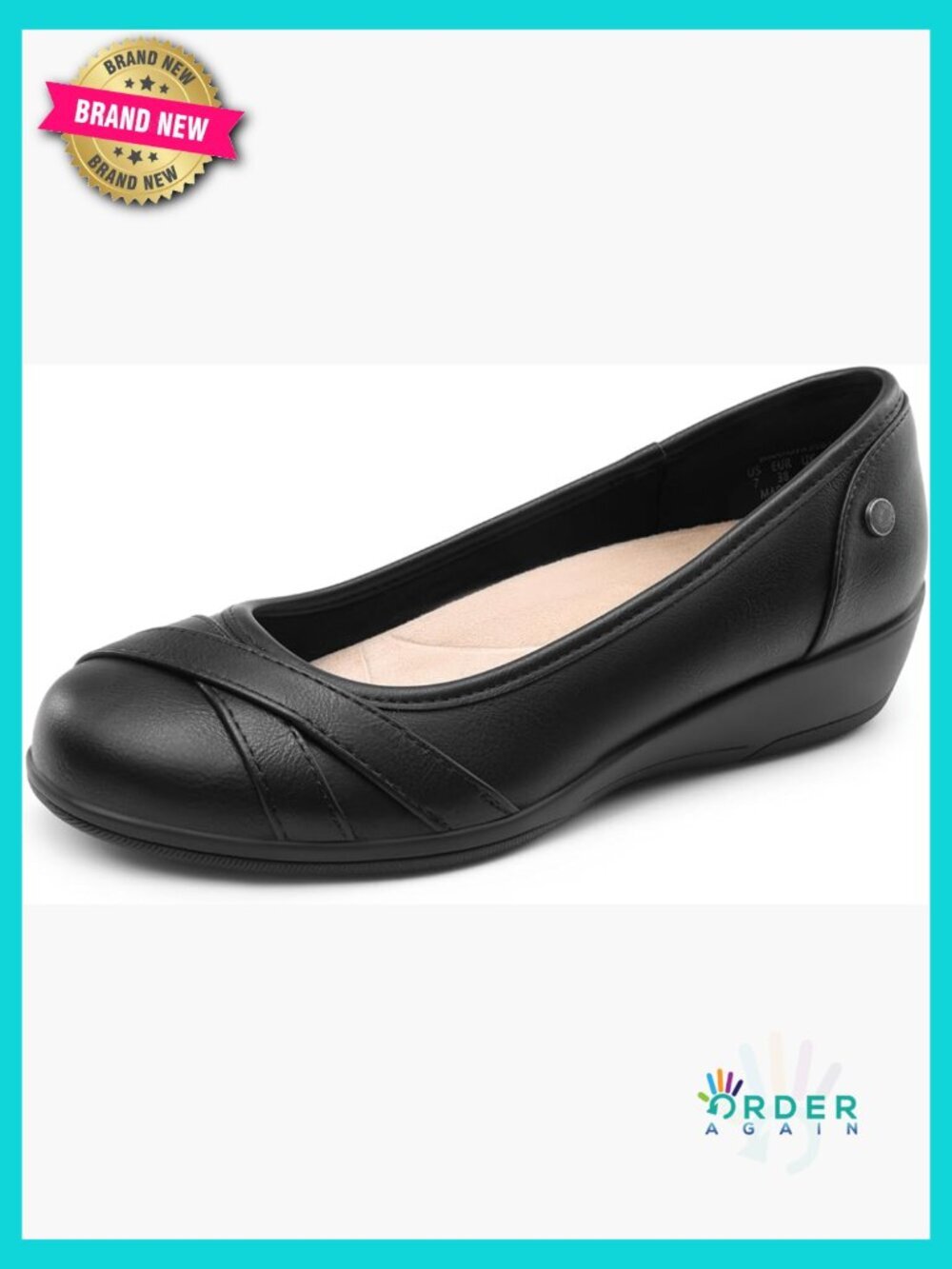 Synthetic Leather Ballet Flats with Crisscross Detail Comfy Arch Support